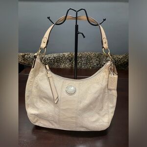 COACH HAMILTON CREAMY WHITE IVORY HOBO LEATHER SHOULDER BAG